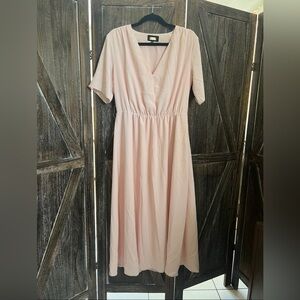 Elegant Pink Midi Dress